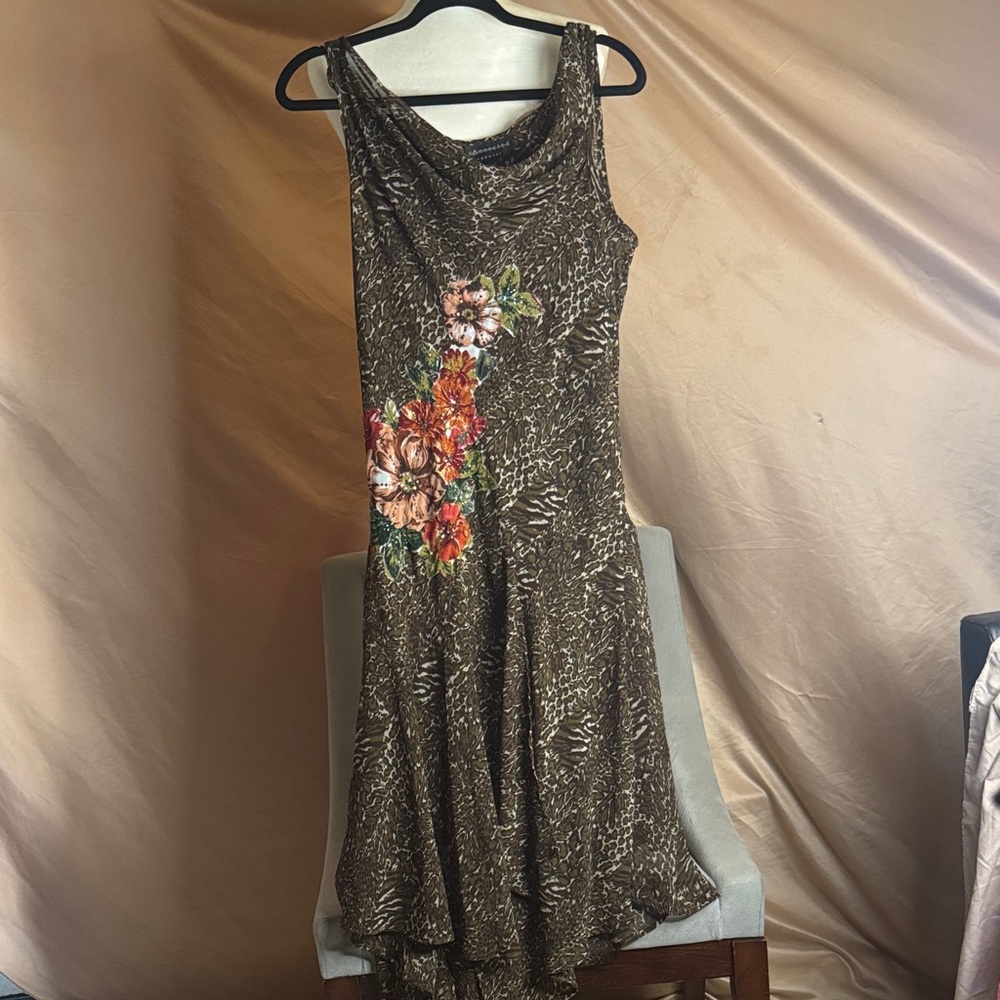 connected apparel Brown Floral Maxi Dress